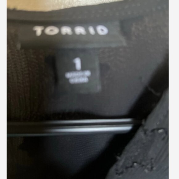 Torrid Top Blouse Women's Size XL 14-16 Black Chiffon W/Stars Elastic Waist - Picture 6 of 6